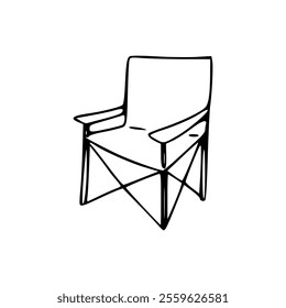A drawing of a folding chair