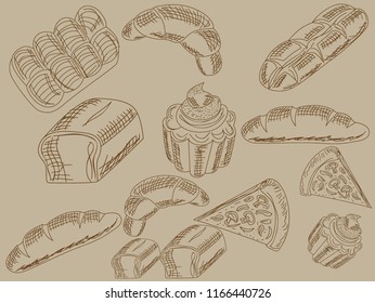 drawing food cake