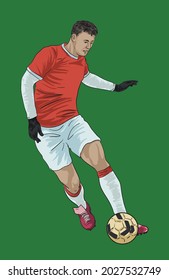 drawing football athlete, sport collection, art.illustration, vector