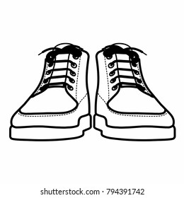 drawing of footwear vector illustration.