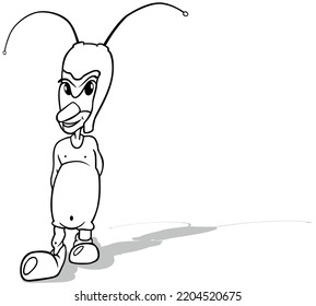 Dibujo de un escarabajo forestal con un cuerpo delgado - Ilustración de dibujos aislados sobre fondo blanco, vector