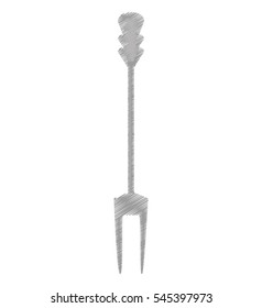 drawing fork grilling kitchen and cooking utensils vector illustration eps 10