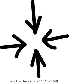 A drawing of four arrows pointing in different directions - stock vector