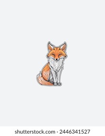 a drawing of a fox with a long tail.