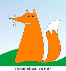 drawing of a fox, vector art illustration, more drawings in my gallery.