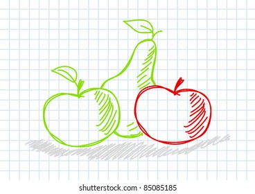 Drawing of fruits