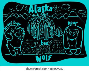 drawing funny animal Alaska
