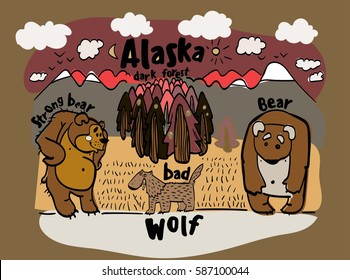 drawing funny animal Alaska