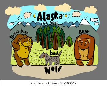 drawing funny animal Alaska