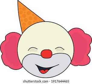 Drawing of a Funny Face with Spiral Eyes