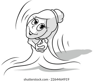 Drawing of a Funny Fairy - Cartoon Illustration Isolated on White Background, Vector