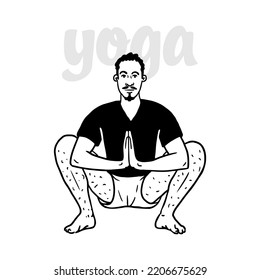 Witziger, der Yoga macht