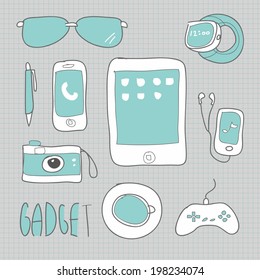 Drawing gadgets technology vector