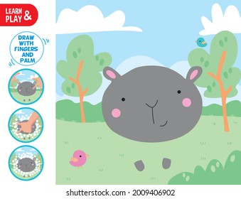 Drawing Game Tutorial Sheep Printable Template Vector