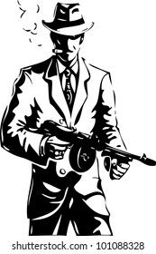 drawing - the gangster - a mafia
