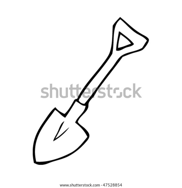 Drawing Garden Spade Stock Vector (Royalty Free) 47528854