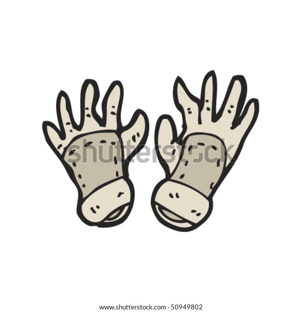 Drawing Gardening Gloves Stock Vector (Royalty Free) 50949802