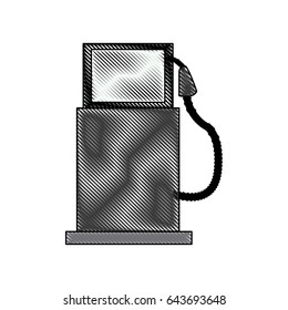 drawing gasoline pump station full ecological image