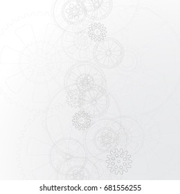 Drawing gears on a gray background, vector illustration clip-art