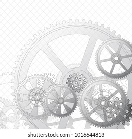 Drawing gears on a white background, vector illustration clip-art