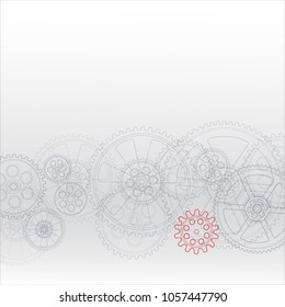 Drawing gears on a white background, vector illustration clip-art