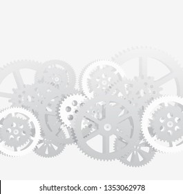 Drawing gears on a white background, vector illustration clip-art