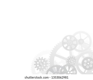 Drawing gears on a white background, vector illustration clip-art