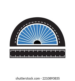 Drawing geometry math ruler icon | Black Vector illustration |