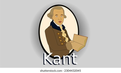 Drawing of the German philosopher Immanuel Kant