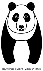 Drawing of a giant panda - front view