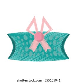 drawing gift box round green dotted bow vector illustration eps 10