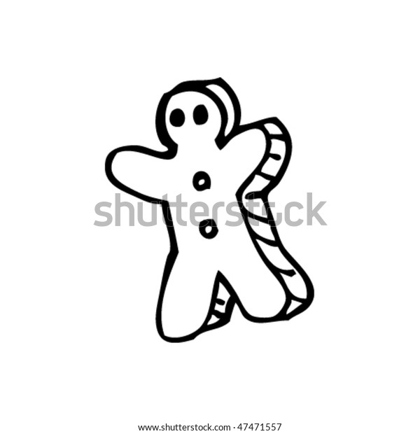 Drawing Gingerbread Man Stock Vector Royalty Free 47471557