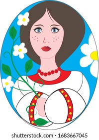 Drawing a girl on an Easter egg 2