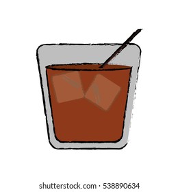 drawing glass cocktail ice drink straw