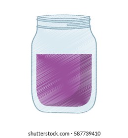 drawing glass jar juicy vector illustration eps 10