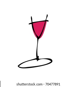 drawing of a glass of wine