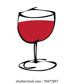 drawing of a glass of wine