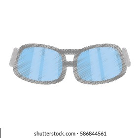 drawing glasses eye protect modern vector illustration eps 10