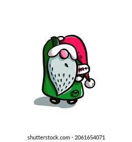 The drawing of the Gnome is sick is made on a white background