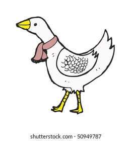 drawing of goose in scarf