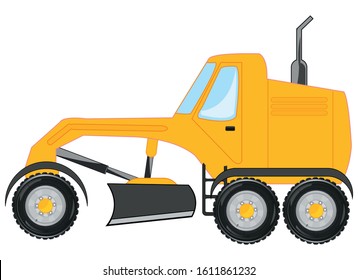 Drawing of the grader on white background is insulated