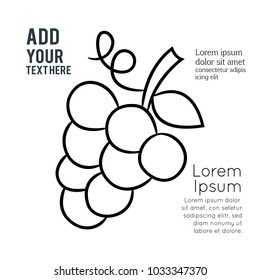 Drawing of grapes icon. Grapes Vector isolated on white background. Vector illustration