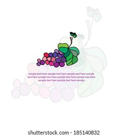drawing with grapes and text