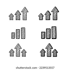 drawing graph symbol doodle vector illustration