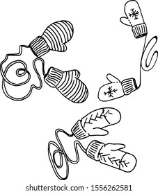 drawing graphics mittens pattern background