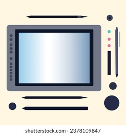 Zeichnung mit einem Grafiktablett, Vektorgrafik digitaler Grafiken