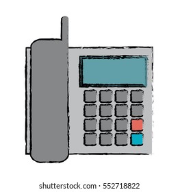 drawing gray telephone communication call office