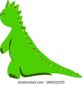 
drawing of a green dinosaur on a white background