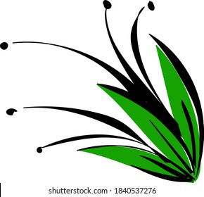 drawing green grass on white background