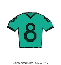 drawing green jersey american football tshirt uniform